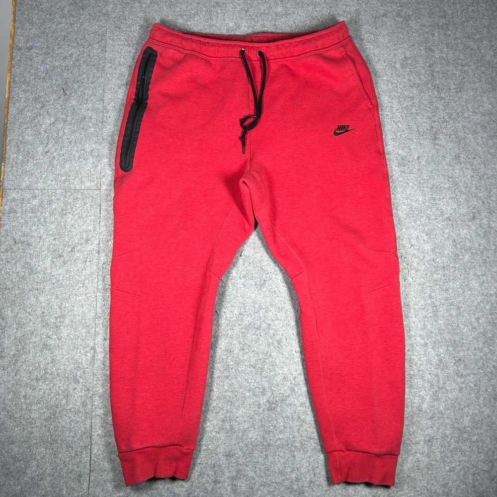 Nike Joggers Men XXL Red Tech Fleece FB8002-672 Athletic Gym Sweatpants